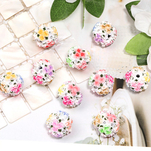 Novedad: Cadena <span class=keywords><strong>de</strong></span> cuentas <span class=keywords><strong>de</strong></span> arcilla suave con incrustaciones <span class=keywords><strong>de</strong></span> diamantes <span class=keywords><strong>de</strong></span> colores en forma <span class=keywords><strong>de</strong></span> bola <span class=keywords><strong>de</strong></span> flor <span class=keywords><strong>de</strong></span> rosa, accesorios DIY para teléfono, llavero, bolso y bolígrafo. - Product Image 2