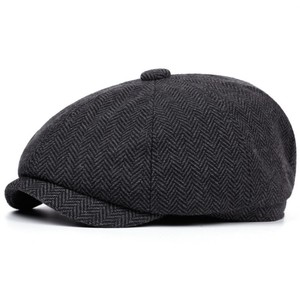 Casquettes plates classiques en tweed pour hommes, style Baker Boy, décontractées, à visière plate, pour toutes les saisons, avec logo personnalisé - Product Image 3