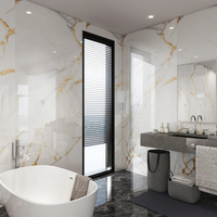 Prix de gros Lambrin, plaque de marbre PVC haute brillance, Placa Marmol pour la décoration murale intérieure, salle de bain, cuisine