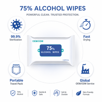 Lingettes désinfectantes portables OEM à 75 % d'alcool, 10 lingettes format voyage, lingettes antibactériennes humides pour les mains et la bouche
