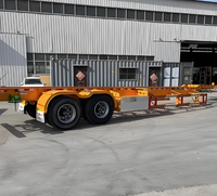 Semi-remorque porte-conteneurs 2-4 essieux de 40 pieds avec châssis, capacité de charge maximale de 60 tonnes, pour transport maritime, à vendre