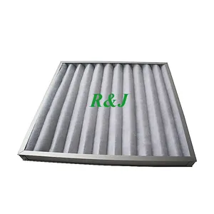 Kustom tungku utama aluminium hvac filter kardus merv 13 bingkai panel lipit udara pra-filter filter karbon aktif