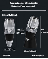 Aireador de Vino Tinto con Filtro Metálico y Vertedor de Cristal Mágico, Personalizable con Logotipo, para Decantadores de Whisky y Vino, Hecho de Vidrio
