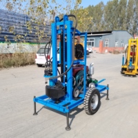 Mini-foreuse rotative sur roues pour puits d'eau, économique, facilement déplaçable, profondeur 100m