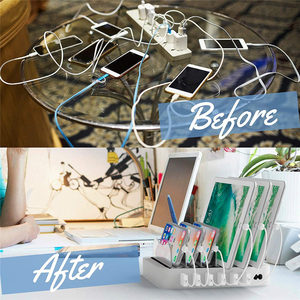 50 Wát sạc nhanh đa cổng USB tường sạc Hub 6-Port Máy tính để bàn USB Trạm Sạc với nhiều cổng cho điện thoại di động - Product Image 6