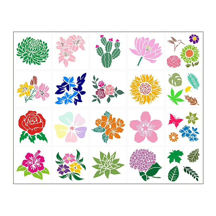 Guaranteed Quality Flowers Collection Patterns Custom Stencil For Cake