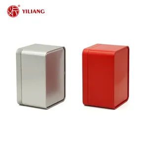 Wholesale Square Tea Container Tin Gift Box Packaging Metal Pure Color Tin Box For Cookies And Coffee