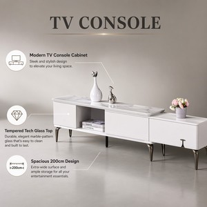 Meuble <span class=keywords><strong>TV</strong></span> en MDF avec plateau en pierre frittée et placage de chêne naturel scandinave, pour hôtel, villa, salon, avec rangement écologique, disponible en gros - Product Image 3