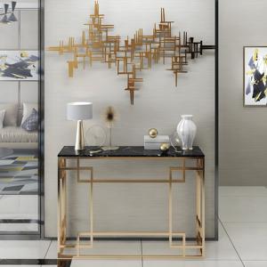Factory Luxury Furniture Living Room Marble Top <strong>Console</strong> <strong>Table</strong> Modern Entryway Metal Storage Foyer <strong>Tables</strong> - Product Image 3