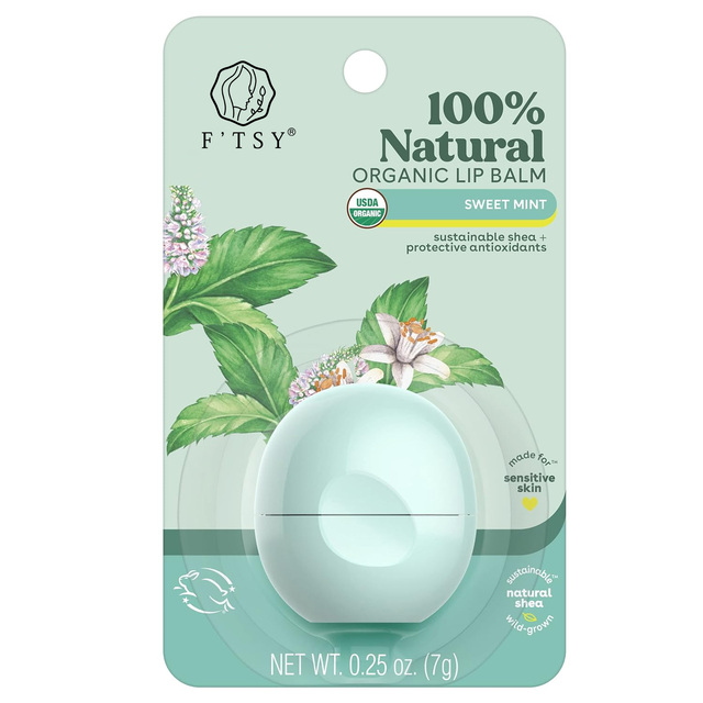 Private Label Sweet Mint Lip Balm 100% Natural with Sustainable Shea Butter and Protective Antioxidants Sweet Mint Lip Balm