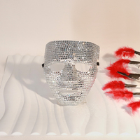 Masque de fête visage complet masque de concert modèle à pied spectacle Halloween anniversaire noël Cosplay boule diamant masque vente en gros