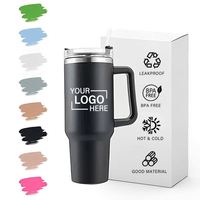 Gobelet isotherme en acier inoxydable à double paroi de 40 oz, personnalisé, pour l'aventure, avec poignée, pour le voyage et le café