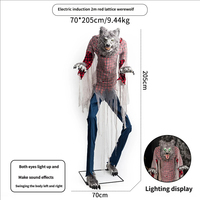 Décoration d'Halloween : Grand Loup-garou Électrique avec Capteur de Mouvement et Son pour Maison Hantée et Parc d'Attractions