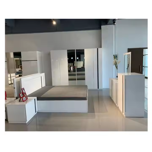 Ensemble de meubles de <span class=keywords><strong>chambre</strong></span> à coucher pour hôtel, design moderne, lit king size réglable en hauteur, 5+ tiroirs, bois MDF peint à la laque de haute qualité - Product Image 2