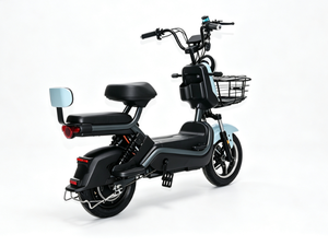 Bicicleta Eléctrica Portátil de 2 Ruedas con Canasta Delantera para Carga, Color Azul Claro, E-Scooter Familiar para Adultos, para Desplazamientos Diarios y Compras - Product Image 4