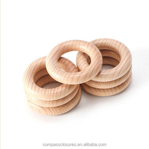 Anneaux en bois de hêtre naturel en gros pour le bricolage - Polis et peints, écologiques, pour la décoration murale, les cadeaux et les fournitures artistiques Art Déco - Product Image 3