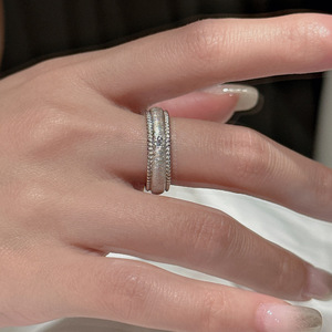 Anillo de Plata de Ley S925 con Estrella Hexagonal, Diseño Vintage de Nicho, Simple, Moderno, Retro, de Lujo Ligero, con Incrustaciones de Diamantes Tallados y Cepillados - Product Image 2