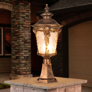 Luz de jardín al aire libre de paisaje moderno con Pilar de puerta principal de aluminio impermeable IP65 LED energía Solar E27 tipo Base - Product Image 2