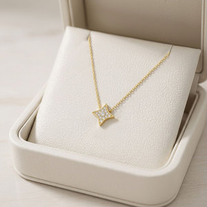 Popular Wholesale Mixed Color Manufacturer Export <b>Necklace</b> Jewelry Natural Diamond 18K Solid Gold Clavicle Pendant <b>Necklace</b> - Product Image 6