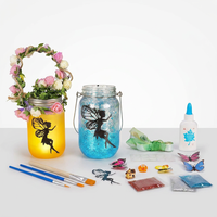 Kit de fabrication de lanternes féériques, pot en verre Mason, veilleuse, pour les enfants de 0 à 24 mois |   Décorations de jardin télécommandées, ornements artistiques DIY