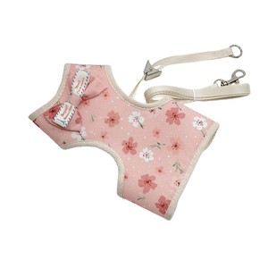 Ensemble Harnais et Laisse pour Animaux de Compagnie Imprimé Sakura, en Maille Respirante, Réglable, Anti-Traction, avec Nœud, pour Chien et <span class=keywords><strong>Chat</strong></span> de Petite Taille, pour la Promenade Quotidienne en Extérieur - Product Image 1