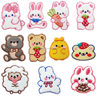 Ensemble de patchs brodés d'animaux mignons pour vestes, sacs à dos, chapeaux, appliques kawaii à repasser pour cadeaux de bricolage