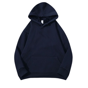 Sweat-shirts en molleton pour hommes avec logo imprimé en sérigraphie OEM, sweat-shirts unis épais en coton, pull-over unisexe, logo personnalisé - Product Image 4