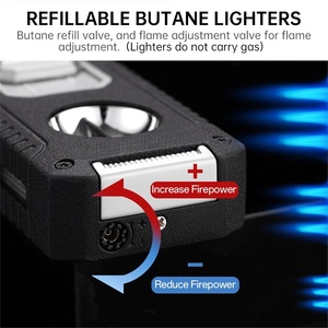 Nouveau briquet torche 5-en-1 avec coupe-cigare et coupe-cigarette, triple flamme coupe-vent, accessoires pour fumeurs, cadeau - Product Image 5