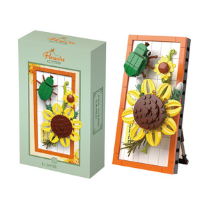 Blocs <span class=keywords><strong>de</strong></span> construction décoratifs <span class=keywords><strong>de</strong></span> haute valeur, 241 pièces, DIY, cadre photo, combinaison <span class=keywords><strong>de</strong></span> blocs <span class=keywords><strong>de</strong></span> construction <span class=keywords><strong>de</strong></span> tournesol, assemblage <span class=keywords><strong>de</strong></span> particules - Product Image 1