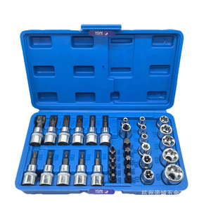 Yongfeng 34 Piece Socket Screwdriver <b>Set</b> Assorted Sizes For Auto Repair <b>Mechanical</b> <b>Tools</b> Chromium Vanadium Steel - Product Image 1