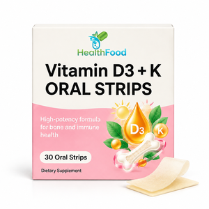 Bandes buccales OEM ODM de Vitamine D3 + K, Vitamine K2 à base de glucides totaux pour la santé des os et des dents - Product Image 1