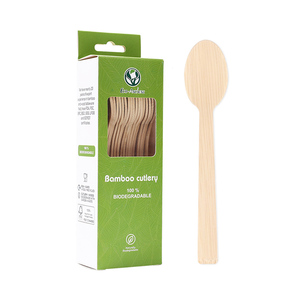 أدوات مائدة صديقة للبيئة من الخيزران قابلة للتحلل الحيوي تشمل ملعقة وشوكة وسكين، رائجة البيع لعام <span class=keywords><strong>2026</strong></span> - Product Image 3