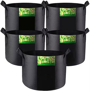 Paquete de 10 Bolsas de Cultivo Resistentes y Gruesas de Tela No Tejida, Macetas de Fibra Vegetal con Asas - Product Image 1