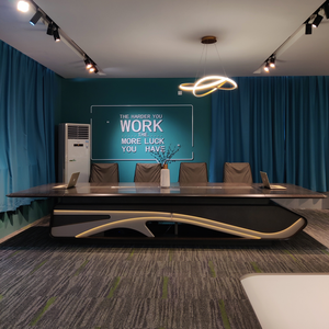 Mesa de conferencia y silla de alta calidad para oficina de lujo, mesa de reunión, muebles de oficina de madera <span class=keywords><strong>Madern</strong></span>, escritorio para sala de reuniones - Product Image 3