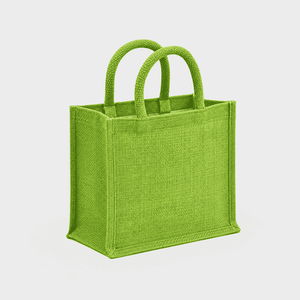 Bolsa de Yute Azul Tejida con Asas de Cuerda Resistentes, Patrón de Letras, Logotipo Personalizado, Tamaño Mediano, Reutilizable para Compras - Product Image 4