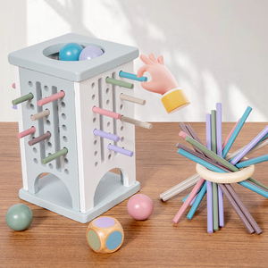 Venta caliente, torre de equilibrio de madera, dados, palo rodante, juego educativo para padres e hijos, juego interactivo, juguetes de regalo para niños - Product Image 6
