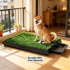 Plateau de propreté intérieur lavable pour chiot, système de toilette imperméable pour chien, support réutilisable pour tapis de propreté pour animaux avec grille - Product Image 4