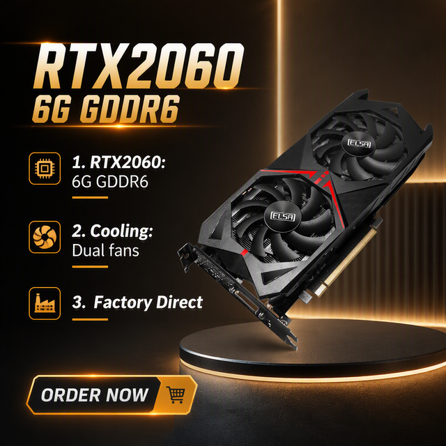 ITZR Factory Wholesale RTX2060 6G GDDR6 192bit Desktop Computer Gaming Graphics Card