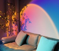 Lámpara Proyector LED de Atardecer con Rotación de 180 Grados, Diseño Moderno, Fondo de Arcoíris Colorido para Dormitorio, Pared, Uso Doméstico