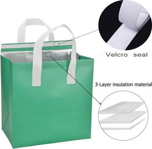 New Food Takeaway Fresh Retail Picnic <b>BBQ</b> Insulated Ultrasonic Hot Pressed Tote Non Woven Cooling Bag - Product Image 2