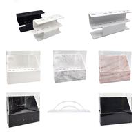 Support de rangement professionnel en acrylique rose pour pinces à épiler et extensions de cils, avec 6 ou 8 trous, design organisateur pour outils de beauté