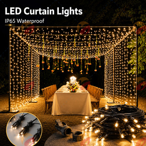Guirnaldas de Luces LED Impermeables IP65 Comerciales, Cable de Cobre Rojo Puro y Goma Negra, 3m 6m, Luces Decorativas Colgantes para Exteriores - Product Image 1