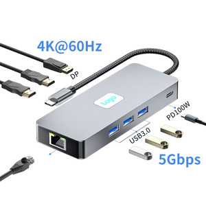 BYL-2401HUB 8 trong 1 <span class=keywords><strong>USB</strong></span> 3.0 HUB thiết kế mới máy tính máy tính xách tay Loại C Docking Station - Product Image 1