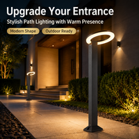 Lampadaire LED circulaire Clean Geometry Halo IP65 résistant à l'eau 18W AC85-260V en aluminium moulé sous pression pour extérieur, pelouse et allée