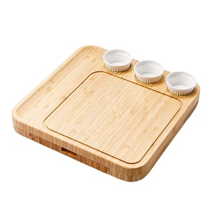 Juego de tabla de quesos de bambú Maoxing con cuencos de cerámica y cuchillos para uso doméstico - Product Image 5