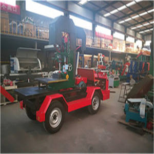 Sierra de cinta de corte de troncos de madera diésel móvil, aserradero de banda vertical - Product Image 1