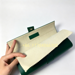 Étui à montres en cuir de qualité supérieure avec doublure douce, organisateur à 3 compartiments, boîte de rangement élégante, forme rectangulaire, fermeture à bouton - Product Image 2