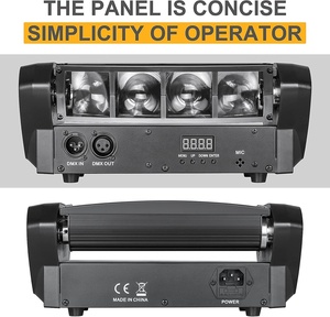 Luz Móvil de Alta Calidad 8x3W RGBW, Luz LED Tipo Araña con Control DMX-512, Iluminación Estroboscópica para KTV, Discotecas, Espectáculos, DJ - Product Image 4