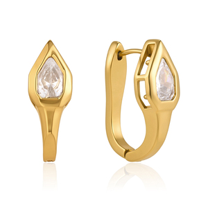 J&D Jewelry - Pendientes de Aro en Forma de U con Cabeza de Serpiente Chapados en Oro de 18K, con Circonita Blanca en Forma de Lágrima, Joyería de Acero Inoxidable Resistente al Agua - Product Image 1