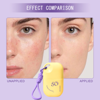 Crème solaire hydratante portable OEM ODM à large spectre SPF50+ PA+++ à l'oxyde de zinc avec cordon de cou